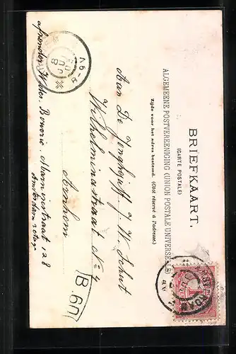 Künstler-AK Overijsel /Staphorst, Niederländisches Paar geht spazieren