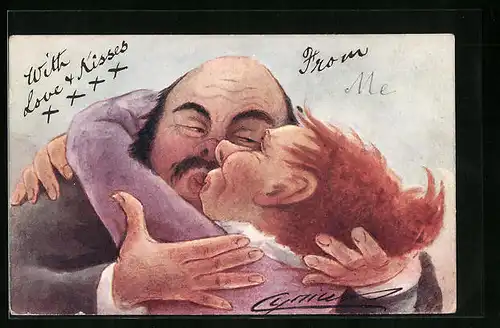 Künstler-AK Cynicus: Der Kuss der Älteren