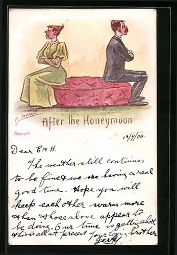 Künstler-AK Cynicus: After the Honeymoon