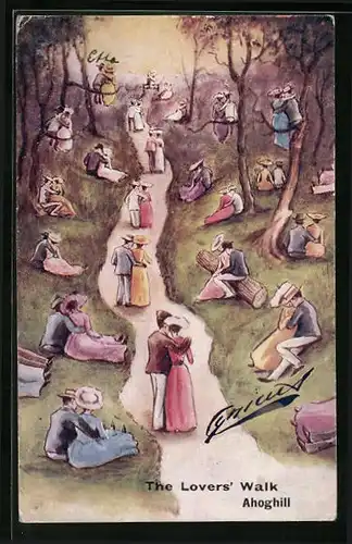 Künstler-AK Cynicus: The Lover`s Walk