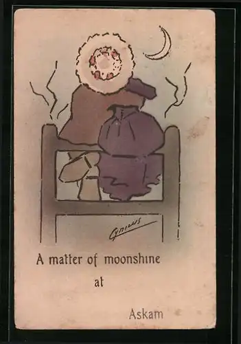 Künstler-AK Cynicus: A matter of moonshine