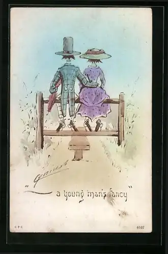 Künstler-AK Cynicus: A young man`s fancy