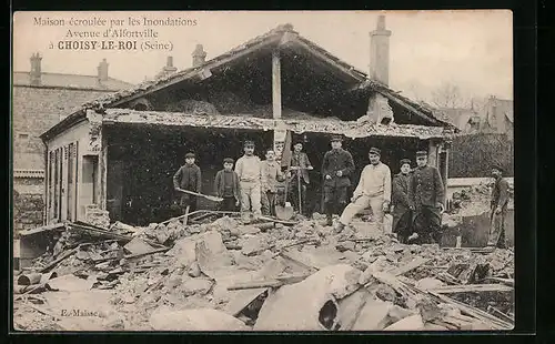 AK Choisy-le-Roi, Maison écroulée par les Inondations