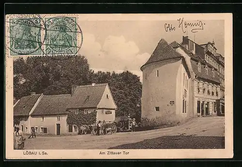 AK Löbau i. Sa., Zittauer Strasse, Am Zittauer Tor