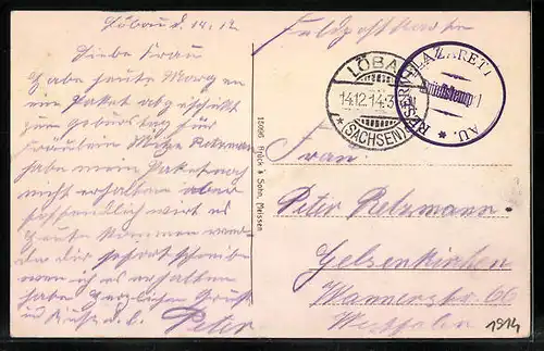 AK Löbau i. Sa., Poststrasse und Kaiserliches Postamt