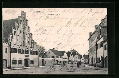AK Dingolfing, Strasse im Ort