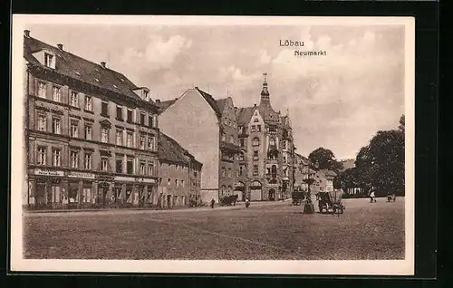 AK Löbau /Sa., Neumarkt nach Marktschluss