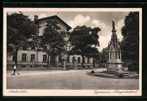 AK Aschersleben, Gymnasium und Kriegerdenkmal