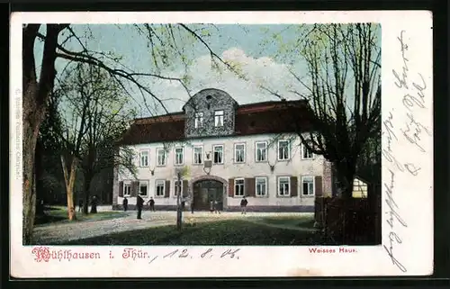 AK Mühlhausen /Thür., Aussenansicht Gasthof Weisses Haus