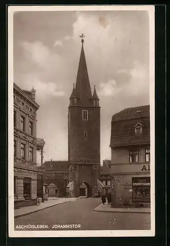 AK Aschersleben, Strassenpartie mit Johannistor