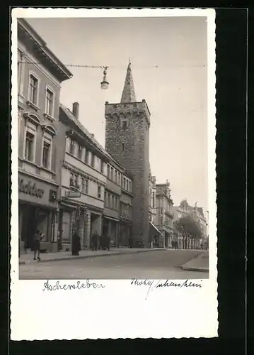 AK Aschersleben, Strassenpartie mit Turm