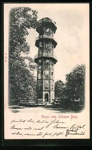 Relief-AK Löbau, Turm auf Löbauer Berg