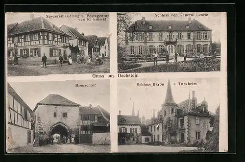 AK Dachstein, Spezereihandlung v. K. Goessel, Breuschtor, Schloss Baron v. Türkheim