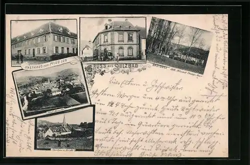 AK Sulzbad, Gasthaus zum Pflug, Gemeindehaus, Totalansicht