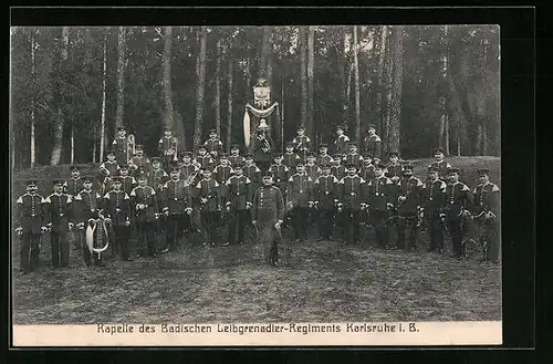 AK Karlsruhe i. B., Musikkapelle des Badischen Leibgrenadier-Regiments