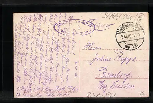 AK Delm i. Lothr., Strassenpartie mit Synagoge