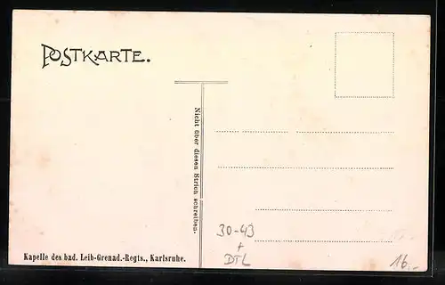 AK Karlsruhe, Musikkapelle des bad. Leib-Grenad.-Regts.