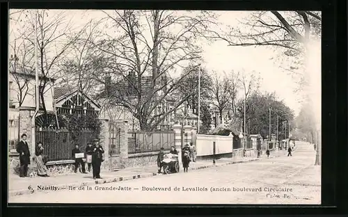 AK Neuilly-sur-Seine, Ile de la Grande-Jatte, Boulevard de Levallois