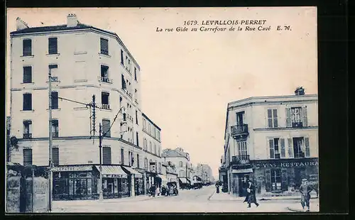 AK Levallois-Perret, La rue Gide au Carrefour de la Rue Cavé