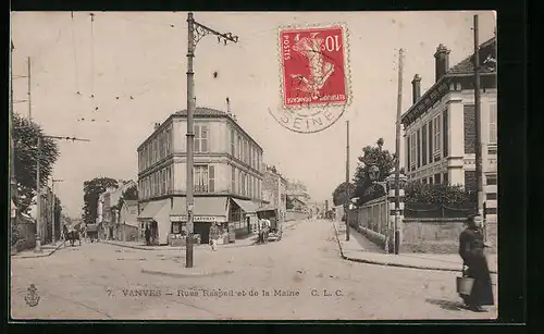 AK Vanves, Rues Raspail et de la Mairie