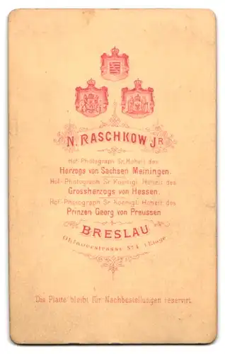Fotografie N. Raschkow jr., Breslau, Ohlauerstr. 4, Junge Dame mit zeitgenössischer Frisur