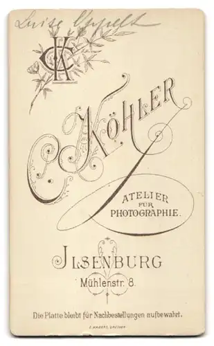 Fotografie C. Köhler, Ilsenburg, Mühlenstr. 8, Junge Dame im Kleid mit Kreuzkette