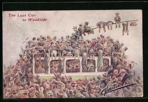 Künstler-AK Cynicus: The Last Car to Woodside