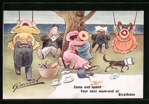 Künstler-AK Cynicus: Come and spend your next weekend at Strathdon