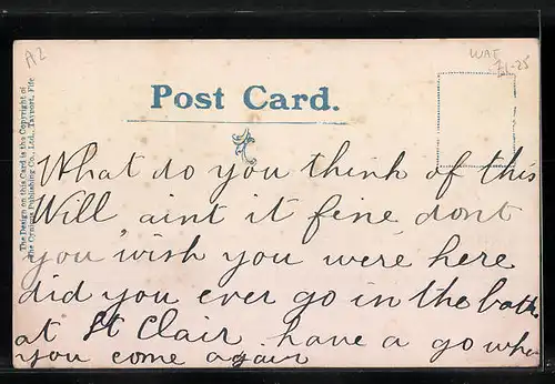 Künstler-AK Cynicus: MixedBathing at St. Clair