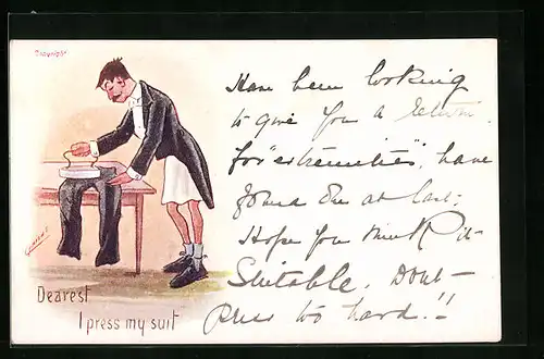 Künstler-AK Cynicus: Dearest, I press my suit