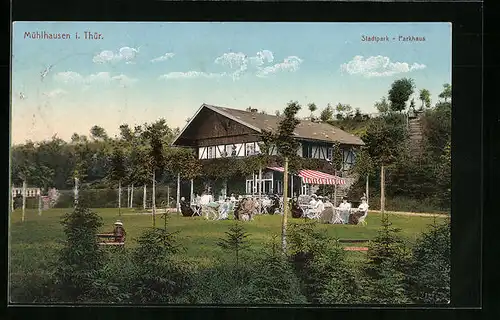 AK Mühlhausen i. Thür., Café Parkhaus im Stadtpark