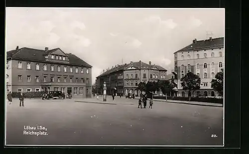 AK Löbau i. Sa., Ansicht vom Reichsplatz