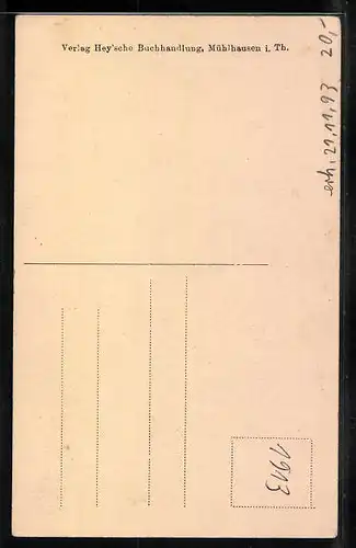 AK Mühlhausen i. Th., Sackgasse mit altem Turm