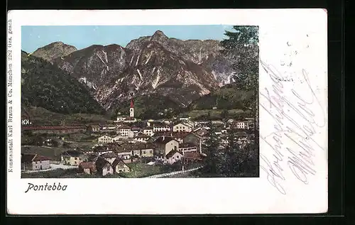 AK Pontebba, Panorama mit Bergen