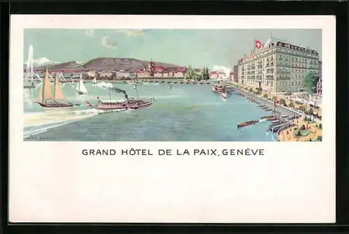 Lithographie Genève, Grand Hotel de la Paix