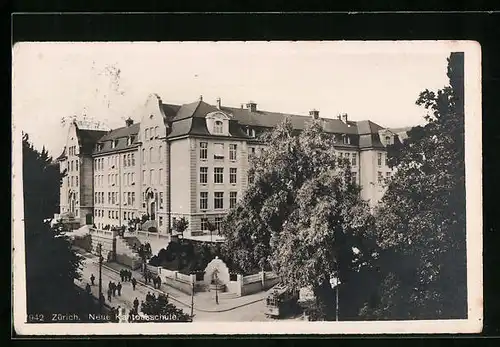 AK Zürich, Neue Kantonsschule, Strassenbahn