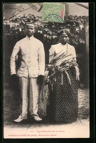 AK Madagaskar, Type Malgache avec sa femme
