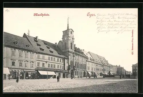 AK Eger, Marktplatz Mit Kirche