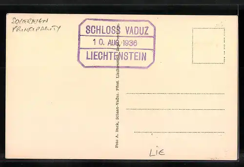 AK Vaduz, Ortsansicht aus der Vogelschau