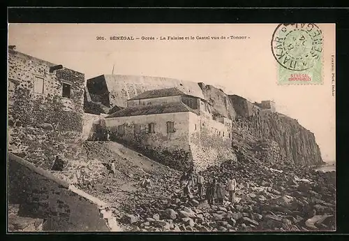 AK Gorée, La Falaise et le Castel vus de Tongor