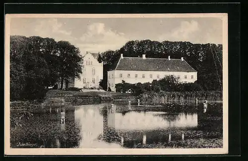 AK Juellinge, Schlossgarten mit grossem Teich