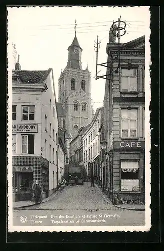 AK Tirlemont, Rue des Escaliers et Eglise St. Germain