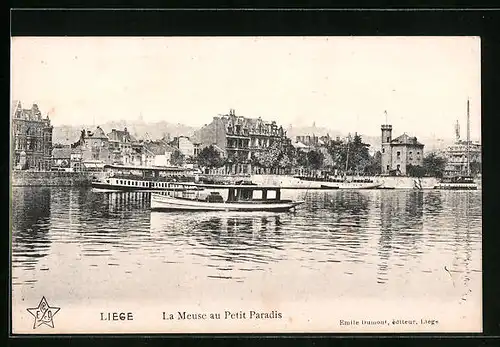 AK Liege, La Meuse au Petit Paradis