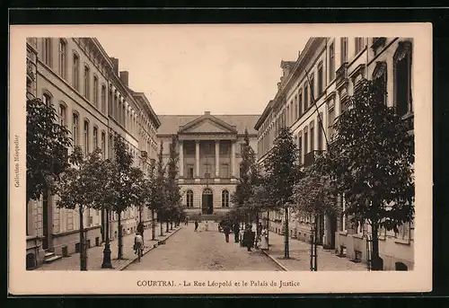 AK Cortrai, La Rue Léopold et le Palais de Justice
