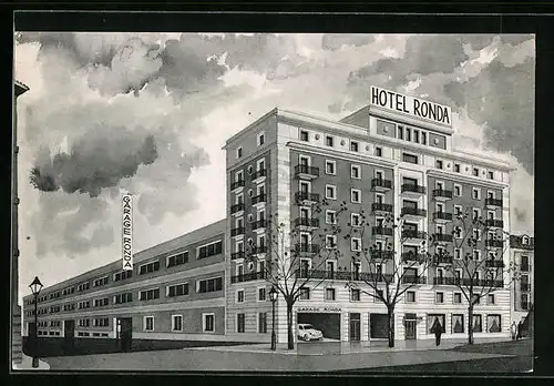 Künstler-AK Madrid, Hotel Ronda en la Ronda de Toledo, 24