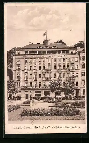 AK Karlsbad, Künzel`s Central-Hotel Loib