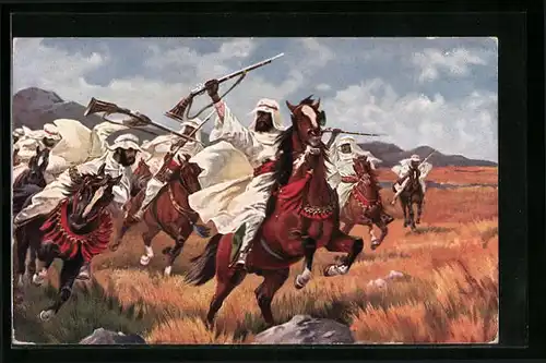 AK Arabische Kavallerie beim Angriff
