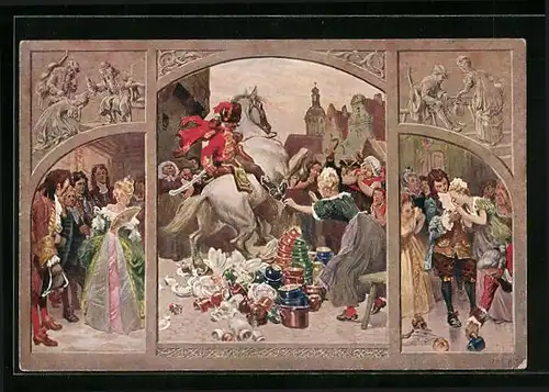 Künstler-AK Paul Hey: Märchen König Drosselbart