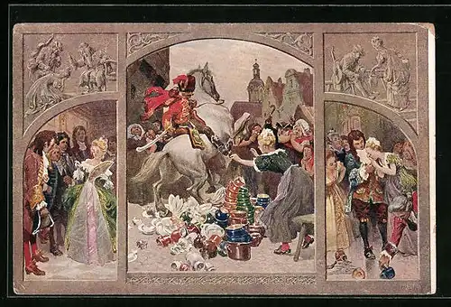 Künstler-AK Paul Hey: Märchen König Drosselbart