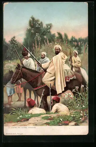 Künstler-AK La trophee des soldats marocains